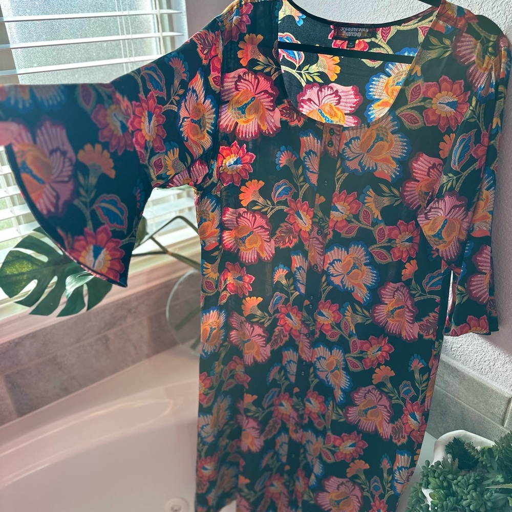 Johnny Was Floral Patterned Dress Sz XL EUC